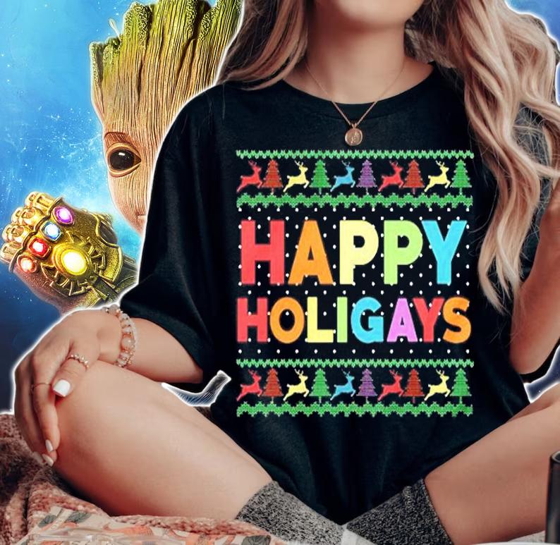 Happy Holigays Ugly Christmas Shirt woman shirt