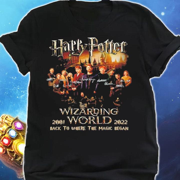 Harry Potter Wizarding World 2001-2022 Back To Where The Magic Began Signatures Shirt shirt