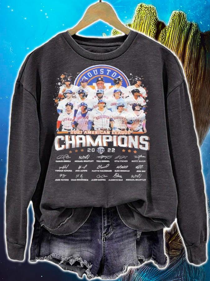Houston Astros 2021 American League Champions 2022 Signatures Shirt sweatshirt