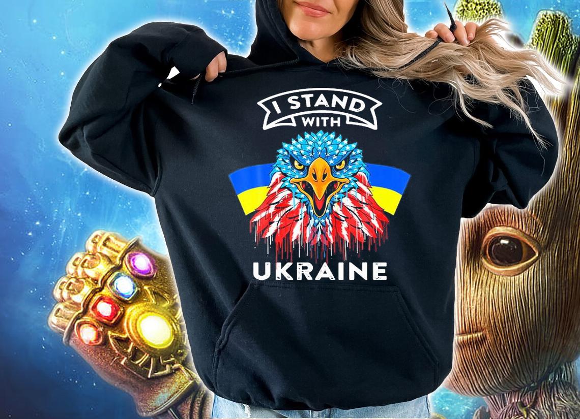 I Stand With Ukraine America Eagle Flag T-Shirt hoodie