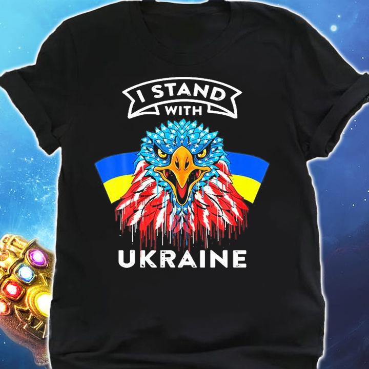 I Stand With Ukraine America Eagle Flag T-Shirt shirt