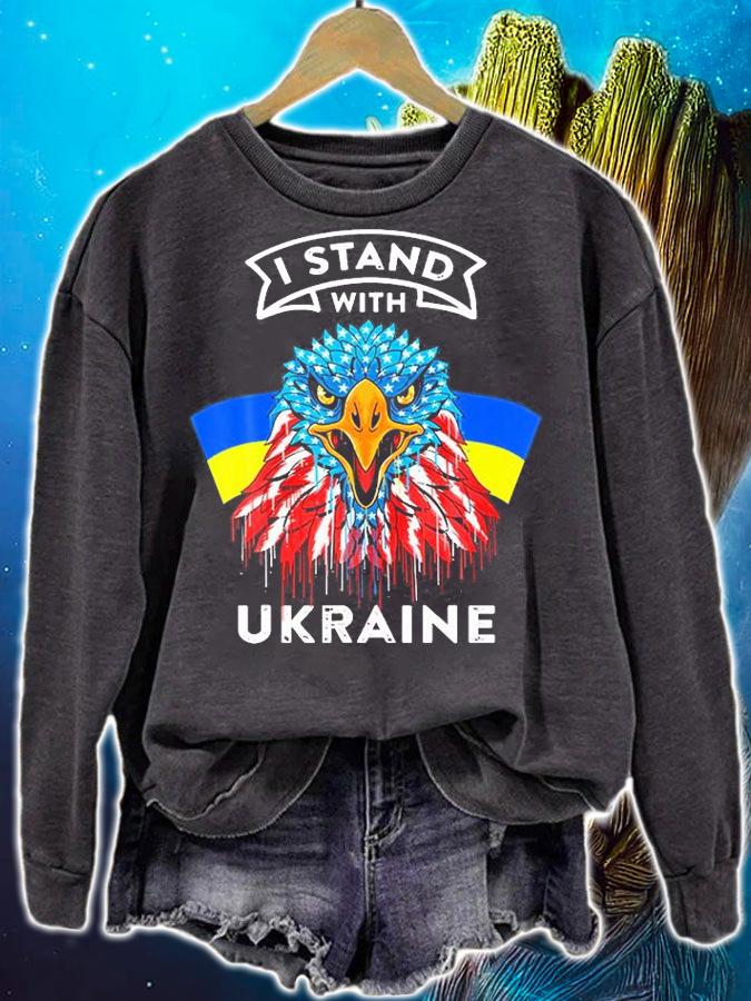 I Stand With Ukraine America Eagle Flag T-Shirt sweatshirt