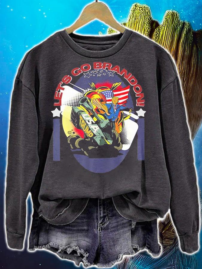 Let's Go Brandon Trump 2024 Pro American Flag Anti Biden Pro Trump T-Shirt sweatshirt