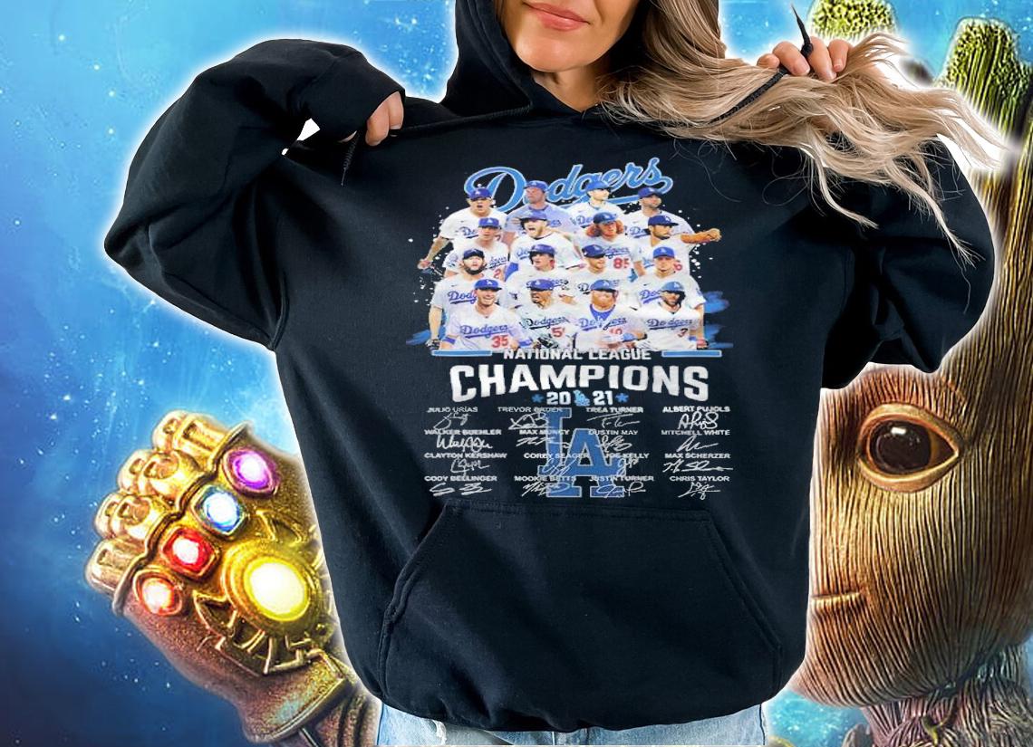 Los Angeles Dodgers National League Champions 2021 Signatures Shirt hoodie