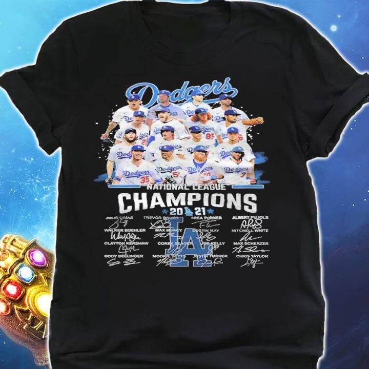 Los Angeles Dodgers National League Champions 2021 Signatures Shirt shirt