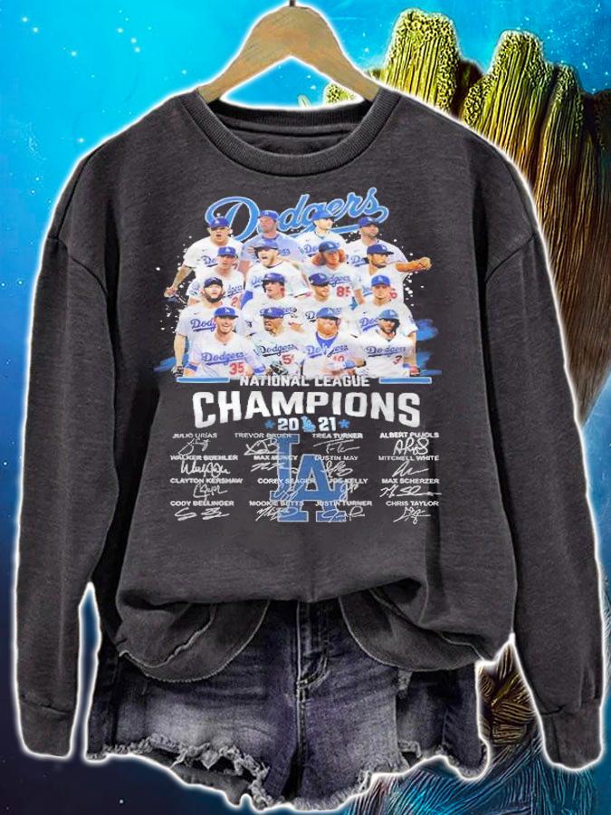 Los Angeles Dodgers National League Champions 2021 Signatures Shirt sweatshirt