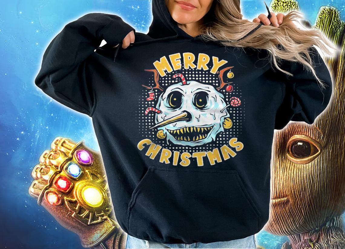 Merry Christmas scary snowman T-shirt hoodie