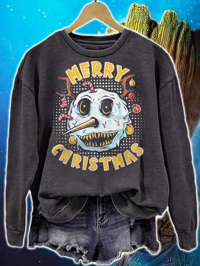 Merry Christmas scary snowman T-shirt sweatshirt