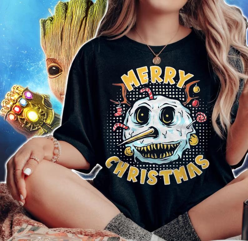 Merry Christmas scary snowman T-shirt woman shirt