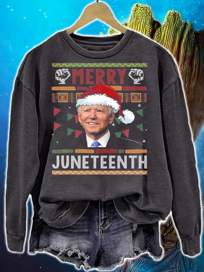 Merry Juneteenth Christmas Biden T-Shirt sweatshirt