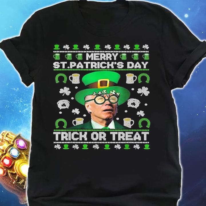 Merry St Patricks Day Trick Or Treat Joe Biden T-Shirt shirt