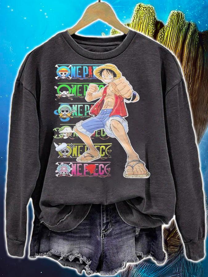 Monkey D Luffy One Piece pirates logo team T-shirt sweatshirt