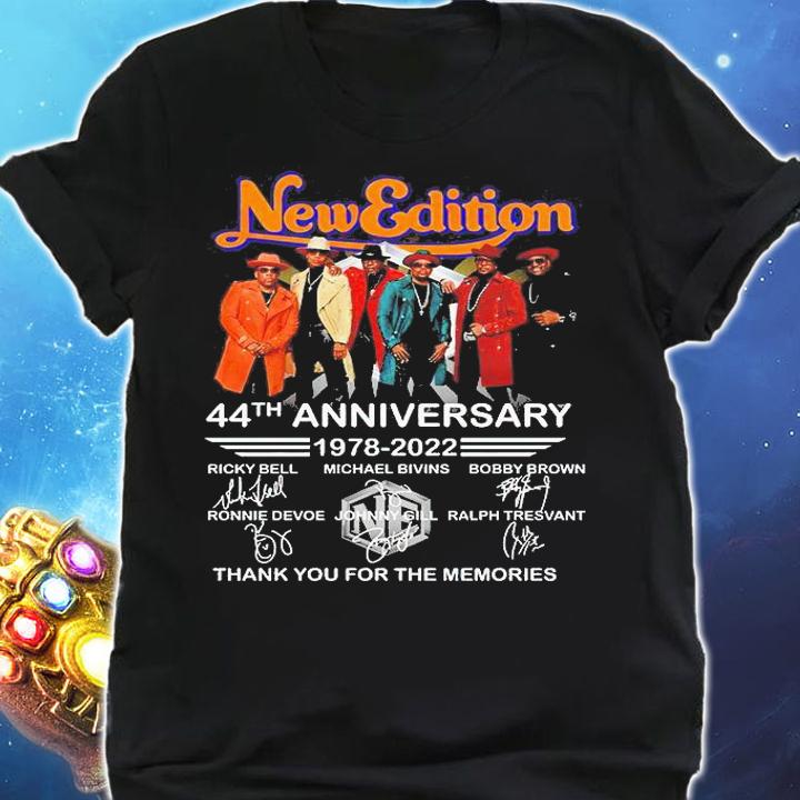 New Edition 44th Anniversary 1978 2022 Signatures Thank You For The Memories T-Shirt shirt