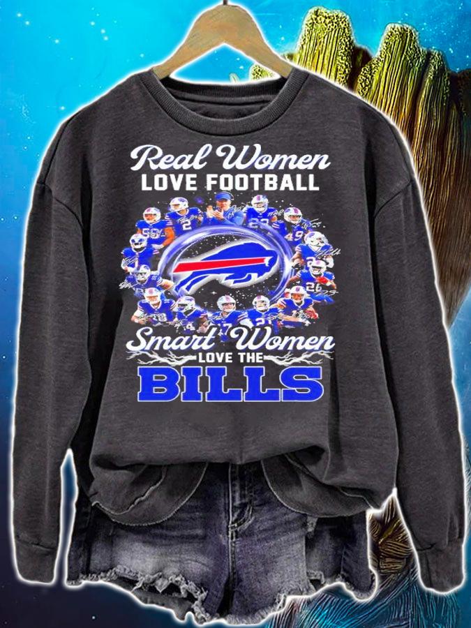 Real Women Love Football Smart Women Love The Bills Signatures Shirt sweatshirt