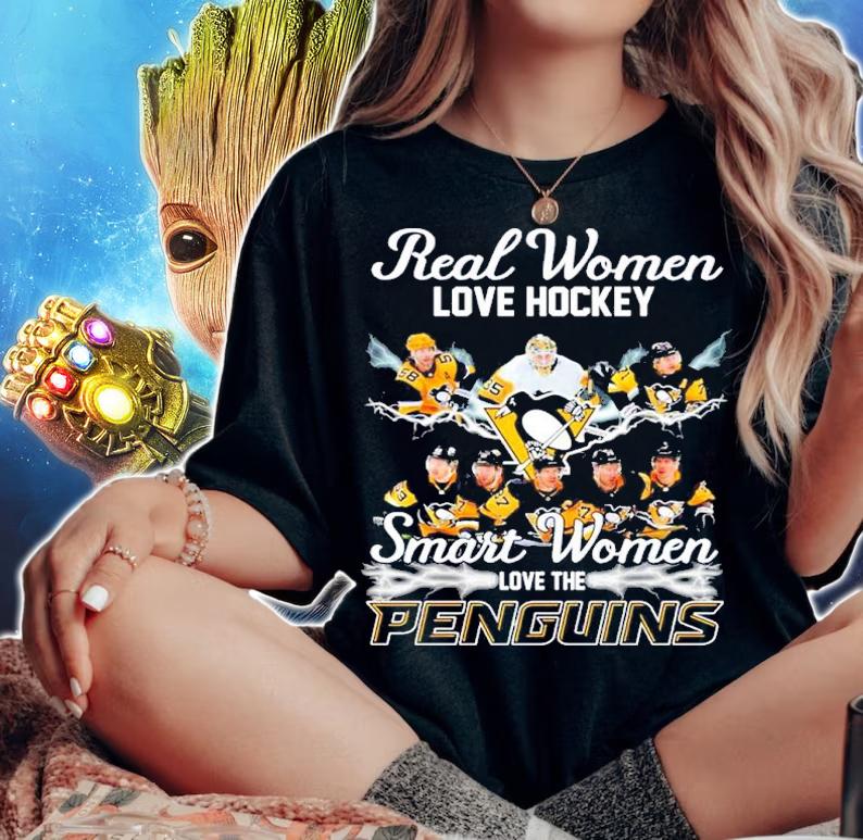 Real Women Love Hockey Smart Women Love The Pittsburgh Penguins Shirt woman shirt