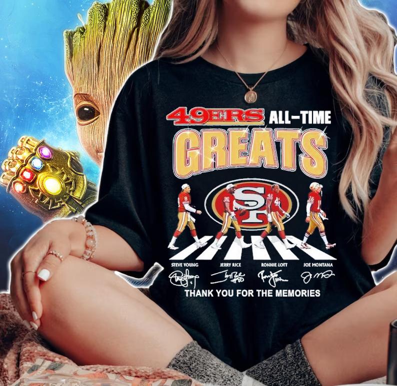 San Francisco 49ers All-time Greats Signatures Thank You For The Memories Shirt woman shirt