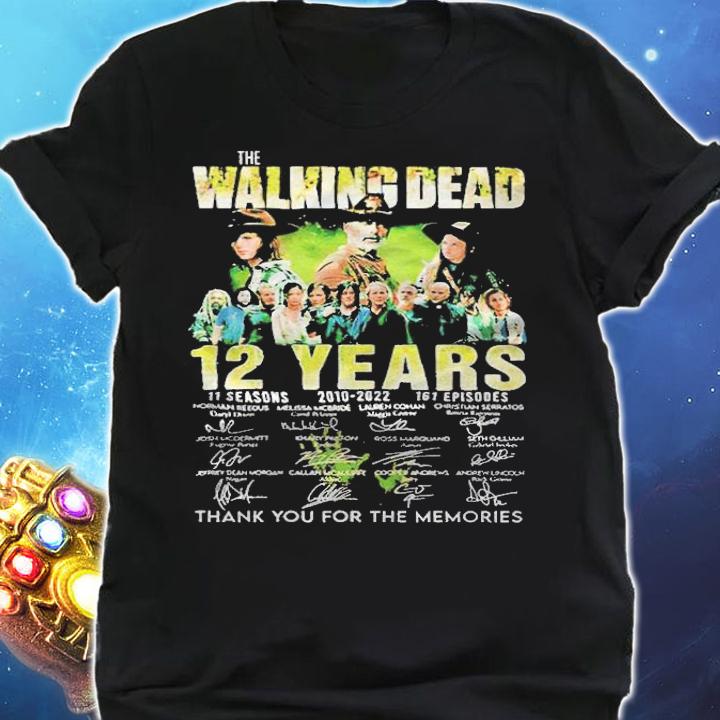 The Walking Dead 12 years 2010-2022 thank you for the memories signatures T-shirt shirt