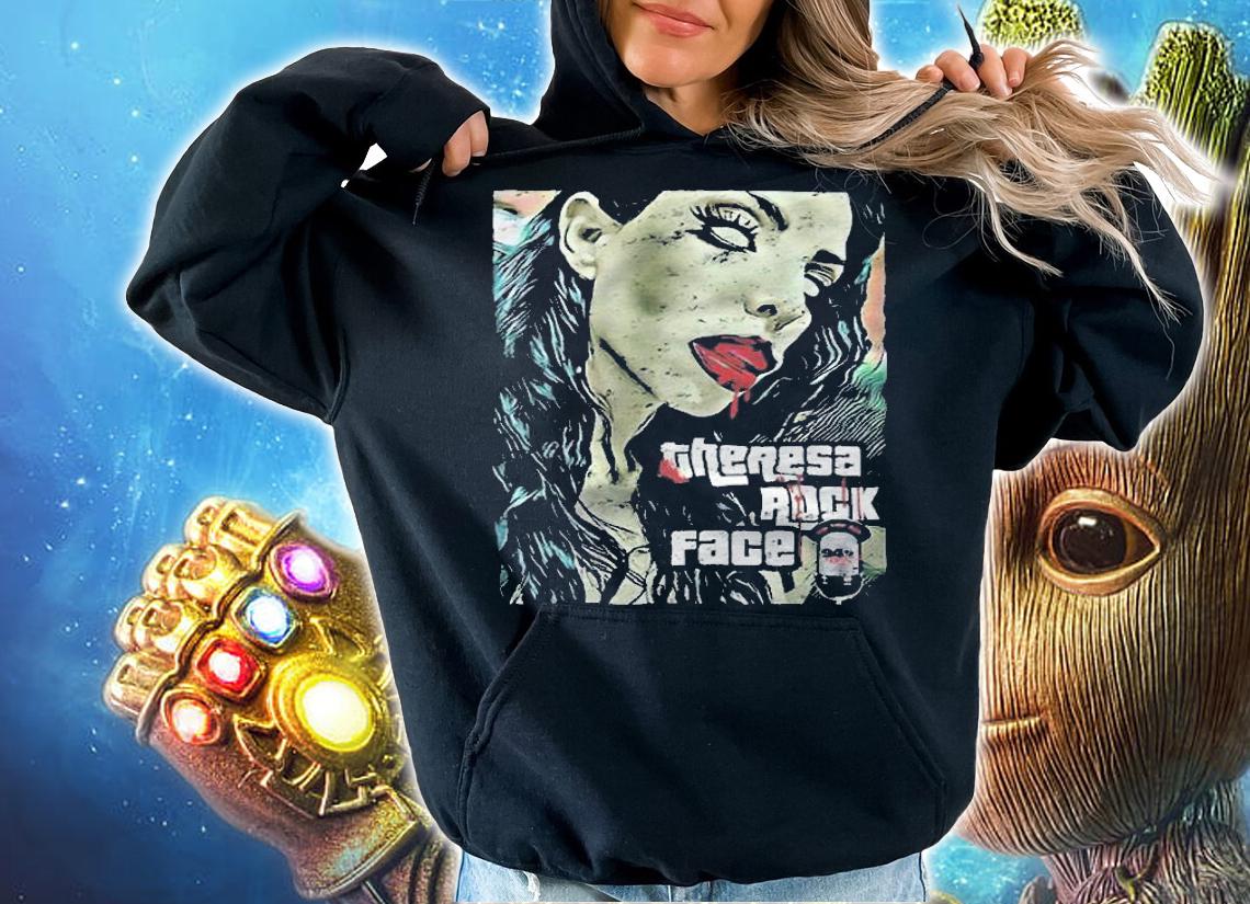 Theresa rock face Zombie face Halloween T-shirt hoodie