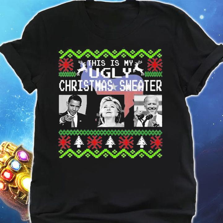 This Is My Ugly Christmas Sweater Obama Biden T-Shirt shirt
