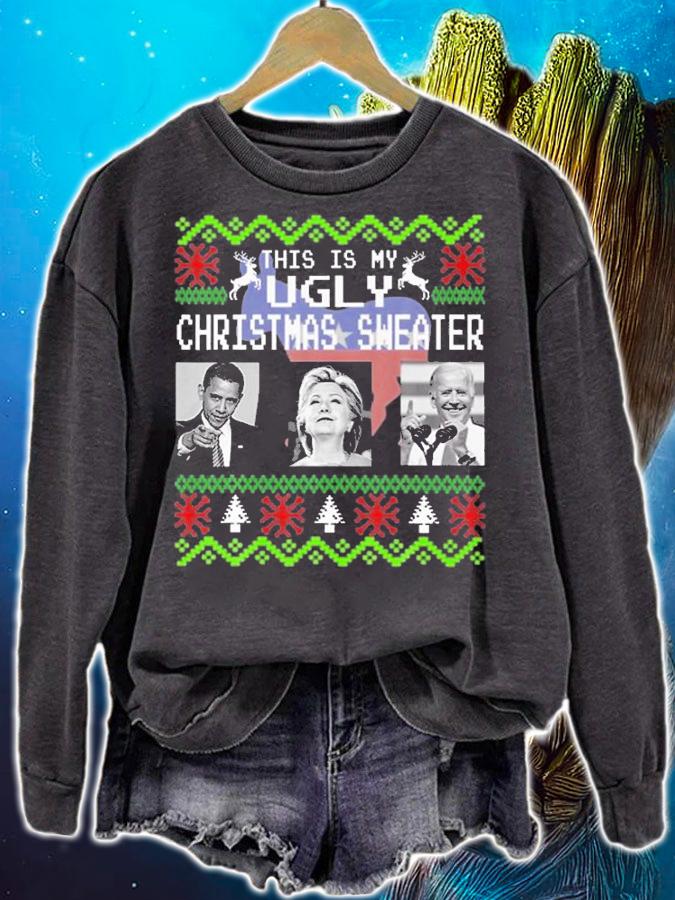 This Is My Ugly Christmas Sweater Obama Biden T-Shirt sweatshirt