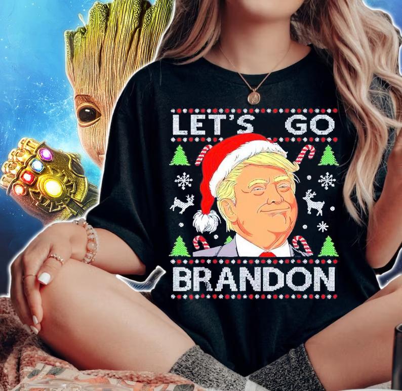 Trump Santa Let's Go Brandon Christmas Shirt woman shirt
