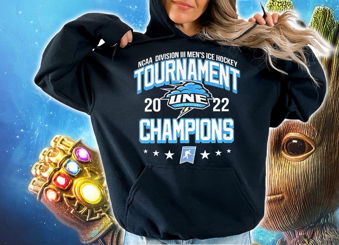 U New England Nor'easters NCAA Division III Men's Ice Hockey Champions 2022 T-Shirt hoodie