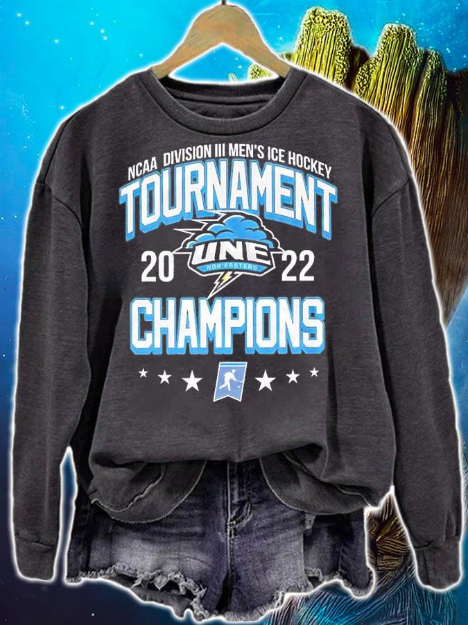 U New England Nor'easters NCAA Division III Men's Ice Hockey Champions 2022 T-Shirt sweatshirt