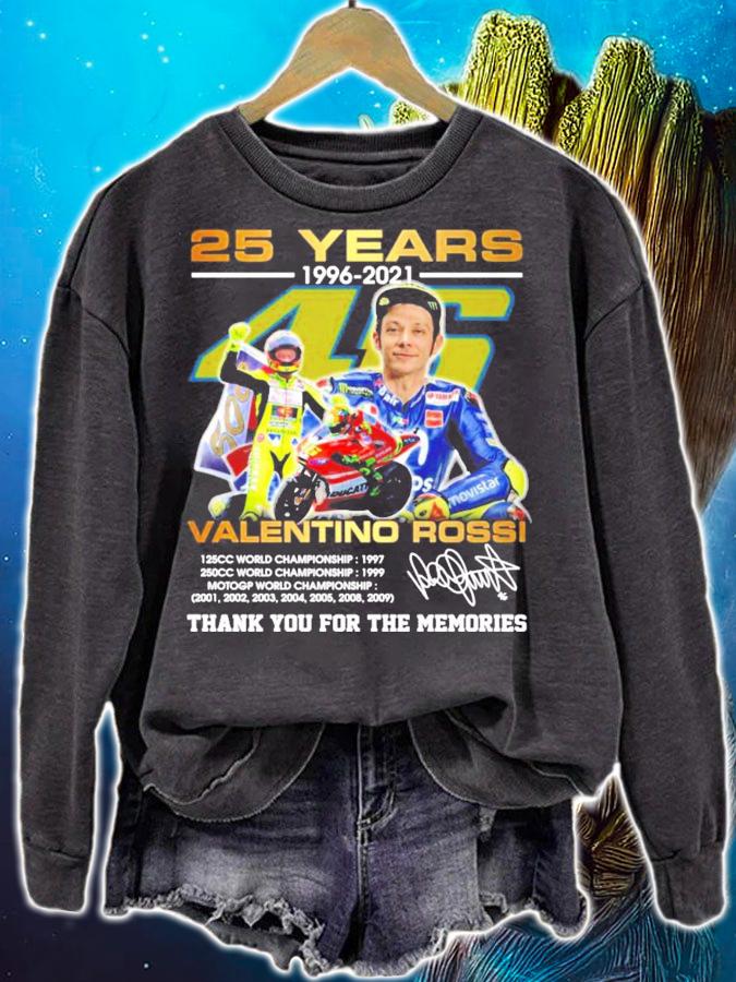 Valentino Rossi 25 years 1996-2021 signature t-shirt sweatshirt
