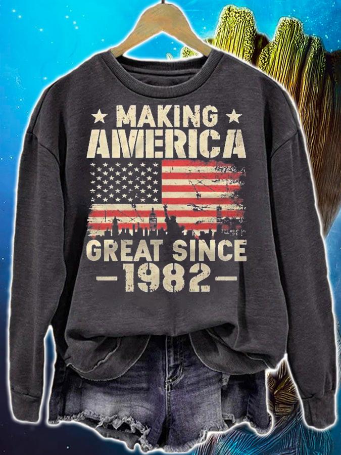 Vintage Making America Great Since 1982 Retro 39Th Birthday Shirt sweatshirt
