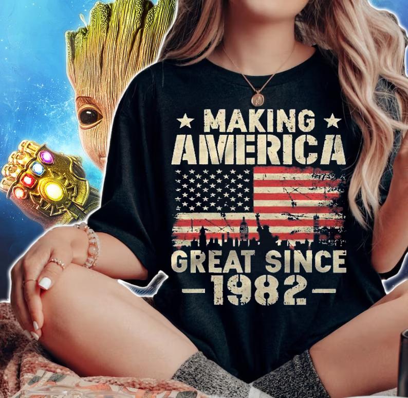 Vintage Making America Great Since 1982 Retro 39Th Birthday Shirt woman shirt