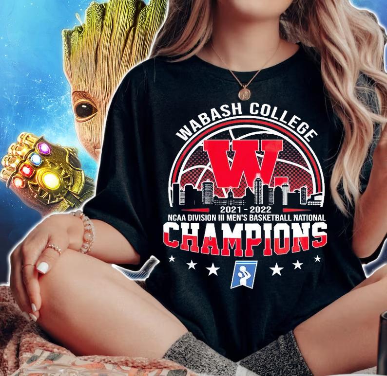 Wabash College 2022 NCAA Division III Men's Basketball National Champions T-Shirt woman shirt