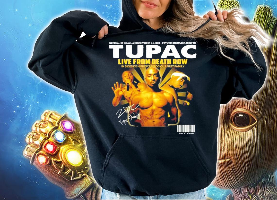 Tupac live from death row signature shirt t-shirt hoodie