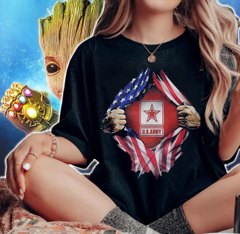 U.S.Army blood inside me 4th of July independence day shirt t-shirt woman shirt