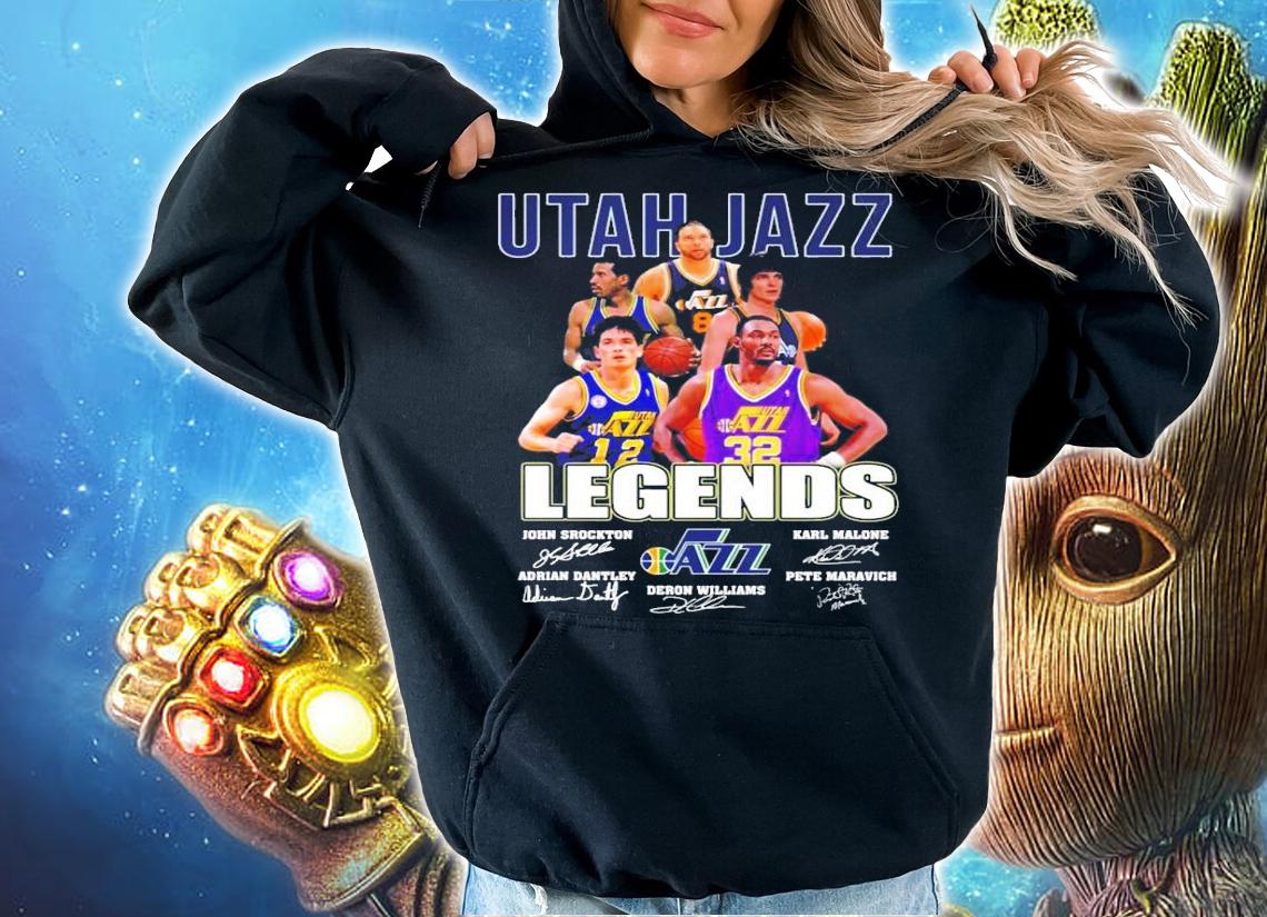Utah Jazz Legends Basketball signatures t-shirt hoodie