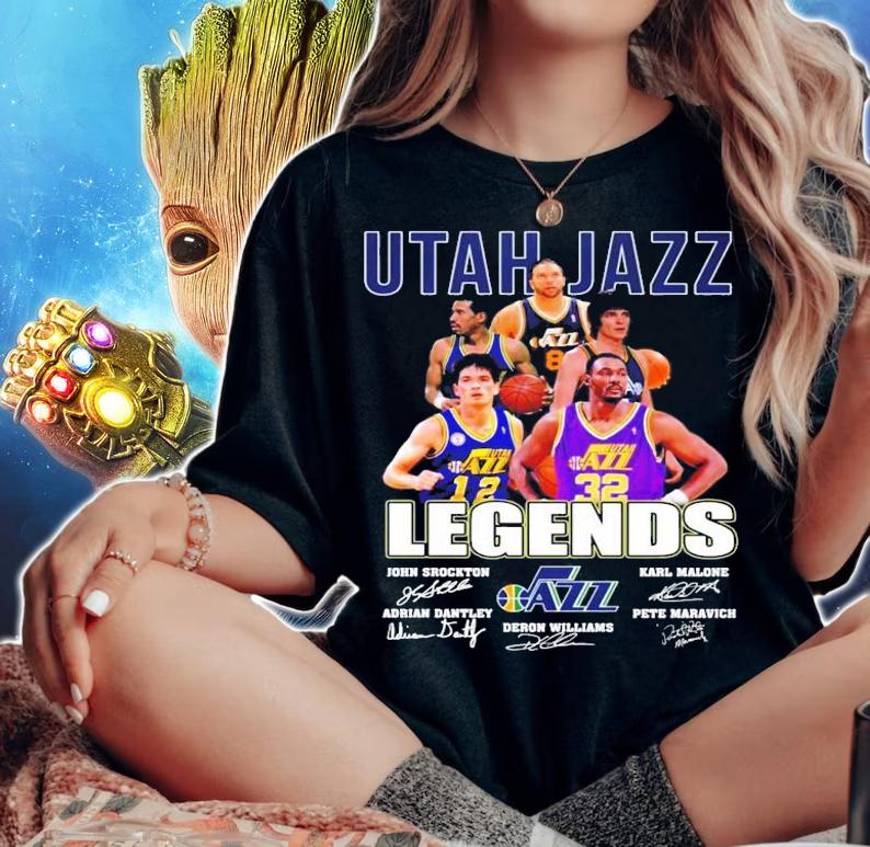 Utah Jazz Legends Basketball signatures t-shirt woman shirt
