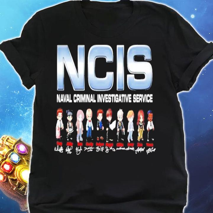 NCIS naval criminal investigative service characters chibi signatures t-shirt shirt