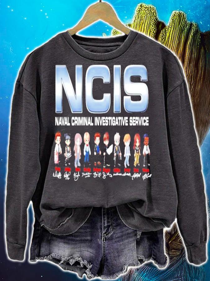 NCIS naval criminal investigative service characters chibi signatures t-shirt sweatshirt