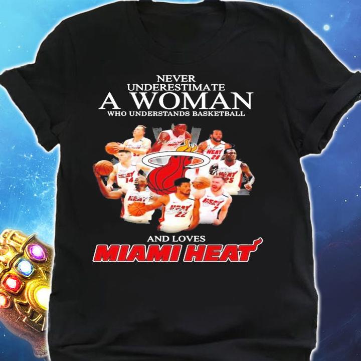 Never underestimate a woman who understands basketball and loves Miami Heat shirt shirt
