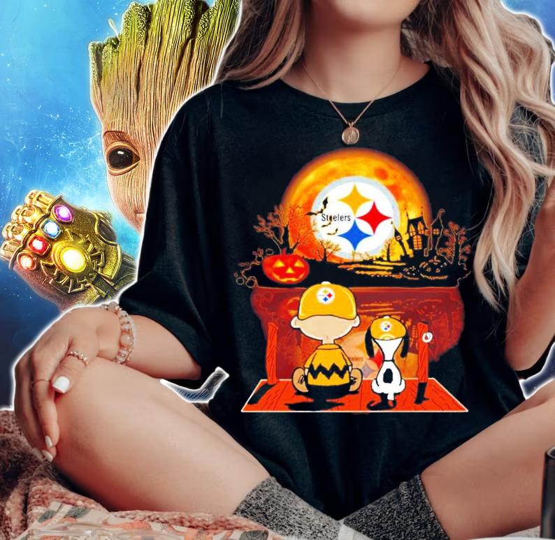 Pittsburgh Steelers Snoopy and Charlie Halloween shirt woman shirt