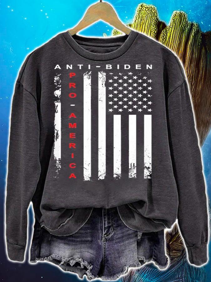 Pro America Anti Biden Flag Usa Impeach Joe Biden Anti Biden T-shirt sweatshirt