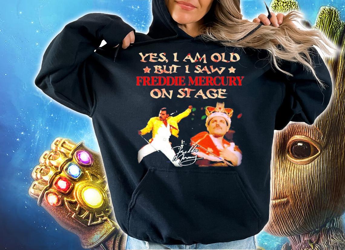 Yes I am old but I saw Freddie Mercury on stage signature t-shirt hoodie