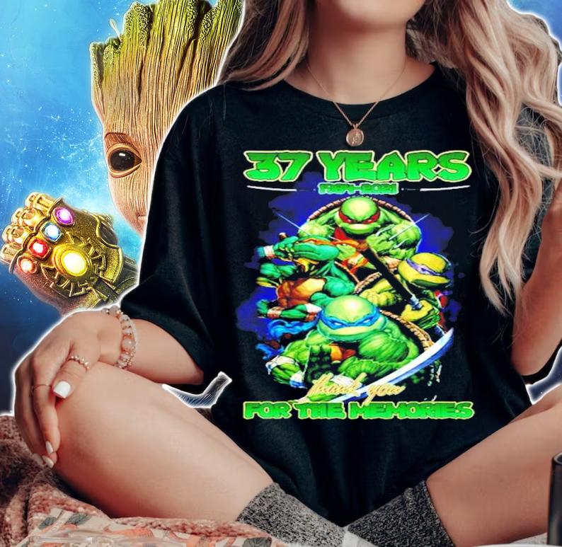 37 years 1984-2021 Ninja Turtles thank you for the memories shirt woman shirt