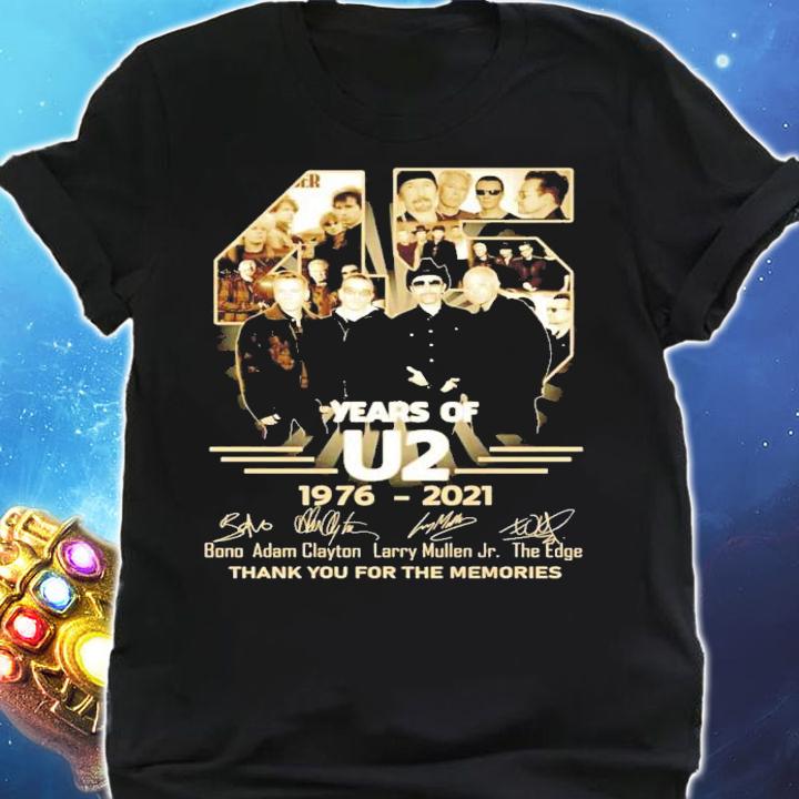 45 years of U2 1976-2021 thank you for the memories shirt shirt
