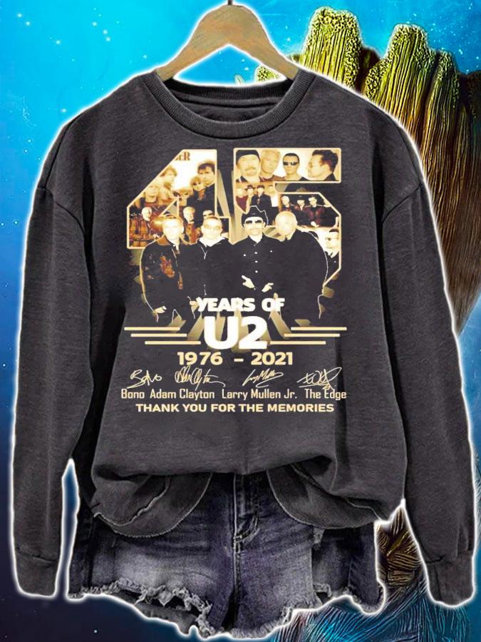 45 years of U2 1976-2021 thank you for the memories shirt sweatshirt