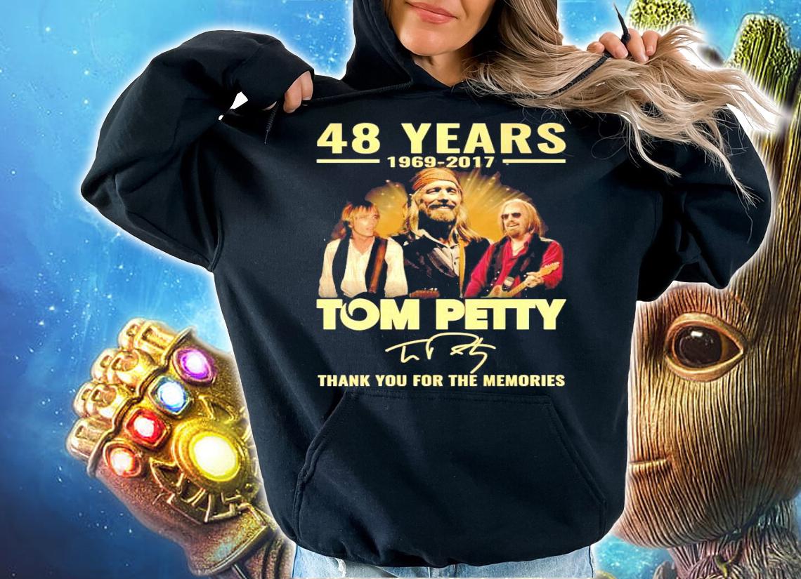 48 years 1969-2017 Tom Petty signature thank you for the memories shirt hoodie