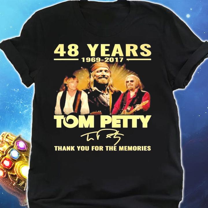 48 years 1969-2017 Tom Petty signature thank you for the memories shirt shirt