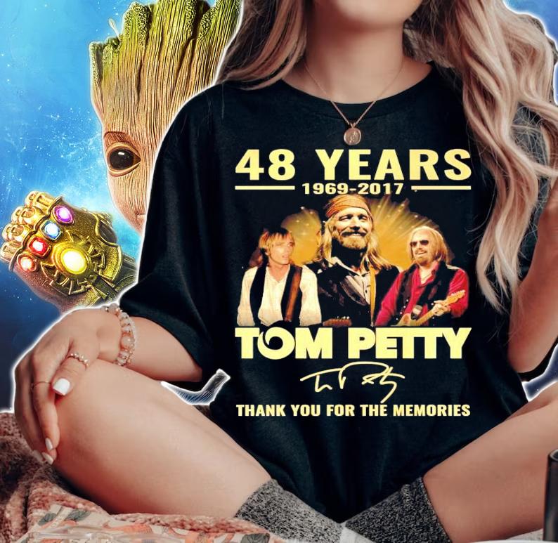 48 years 1969-2017 Tom Petty signature thank you for the memories shirt woman shirt