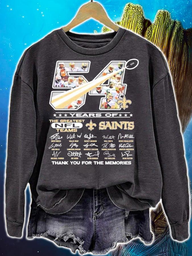 54 years of the greatest NFL teams Saints thank you for the memories shirt sweatshirt