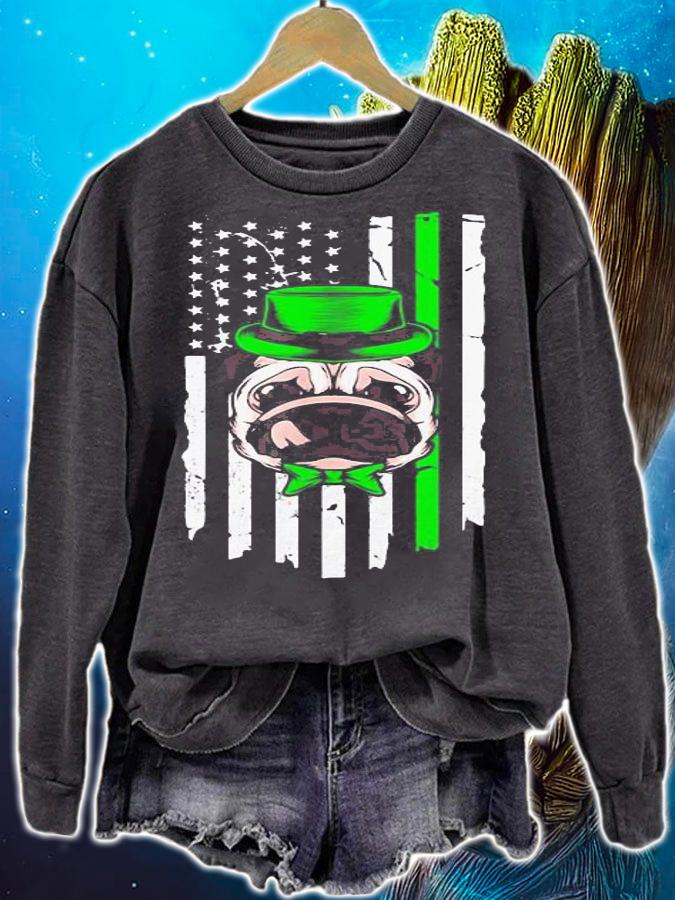 Bulldog American Irish St Patricks Day t-shirt sweatshirt