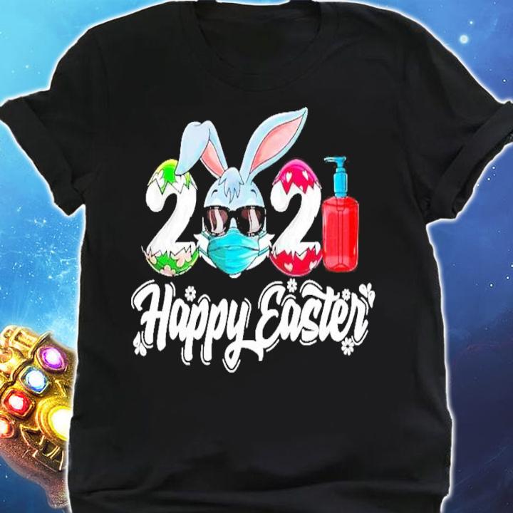 Bunny face mask 2021 eggs and Covid happy easter shirt shirt